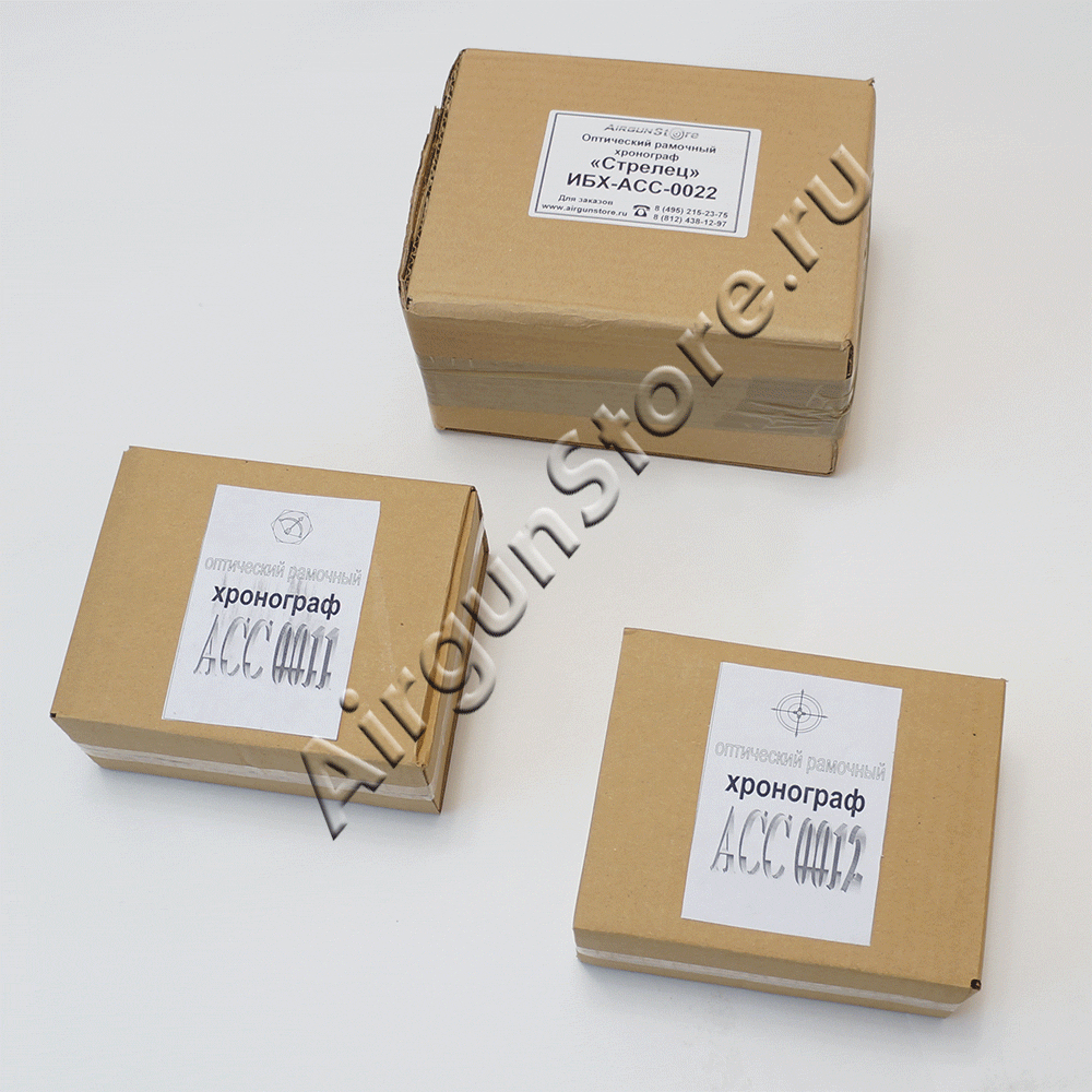  Хронографы ИБХ АСС-0011, 0012 и 0022 упаковываются в картонные коробки.