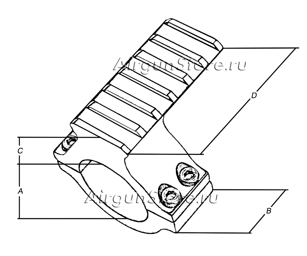 Планка Weaver 45 мм на оптический прицел с трубкой 25.4/30 мм, высокая 17 мм, Noname [NPL002]