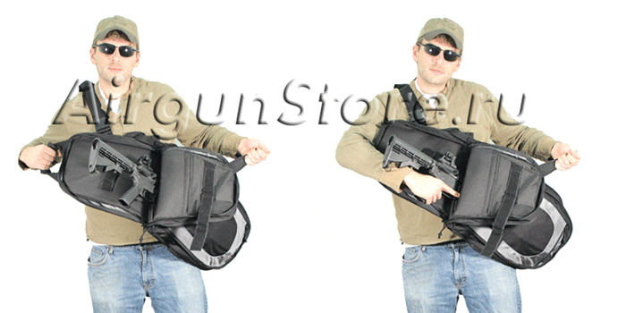 Тактический чехол-рюкзак Leapers, 86 см [PVC-PSP34BG] пример ношения