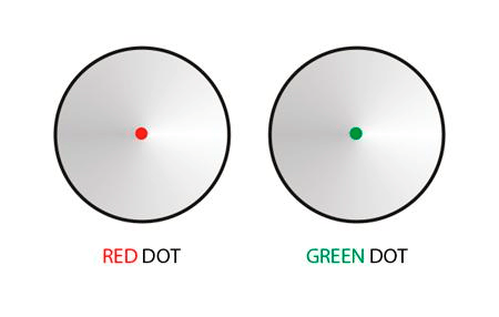 Красная/зеленая точка в коллиматоре Red Dot 1x30RD