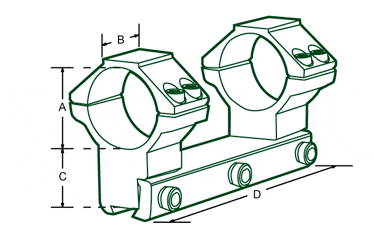 Кронштейн для оптического прицела UTG Leapers AccuShot на Ласточкин хвост, моноблок, средний, 30 мм [RGPM2PA-25M4]