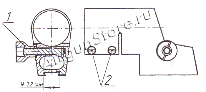 Схема кронштейна для оптического прицела Пилад с выносом