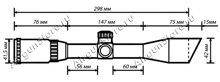 
    Длина оптического прицела Leapers 4x32 SCP-U432Fw - 313 мм
    