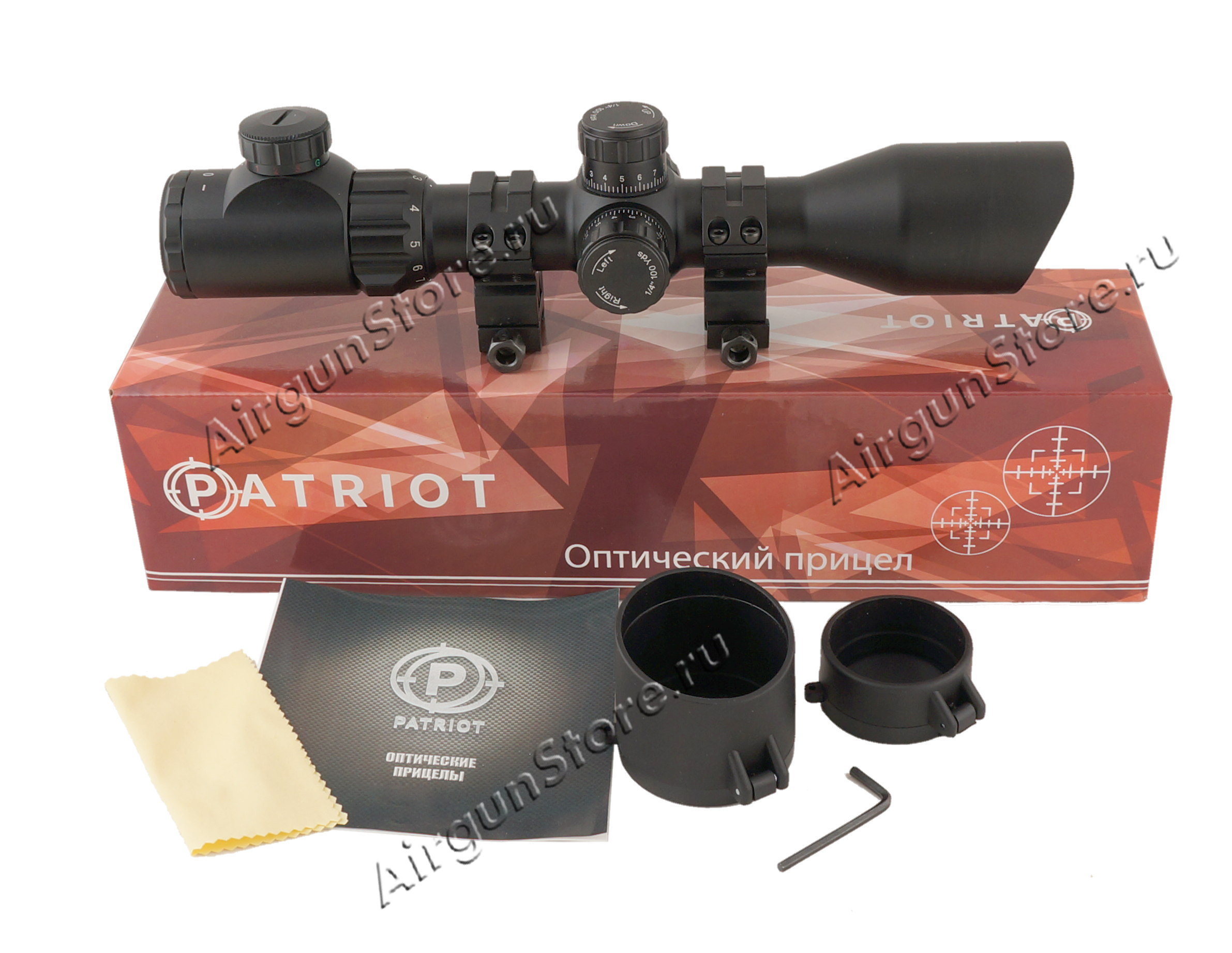 Прицел Patriot (Patrict™) P3-12x44AOEMG комплектация