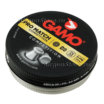 Пули Gamo Pro Match 0,49 гр, 4,5 мм, 500 шт в жестяной банке