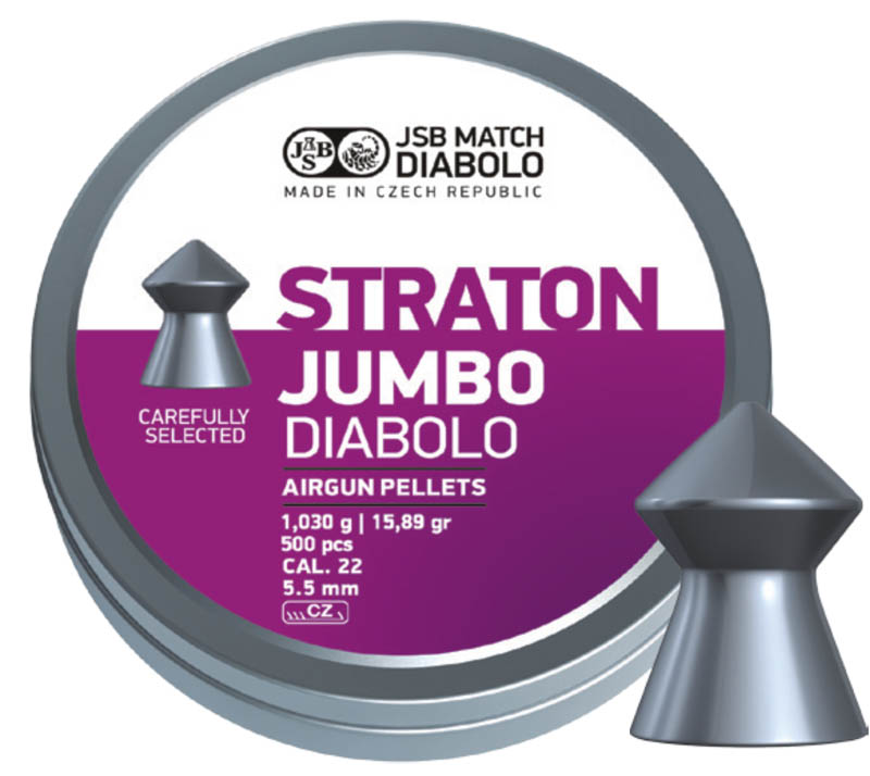 
Пули JSB STRATON JUMBO DIABOLO 1,030g 5,50mm 500шт
			