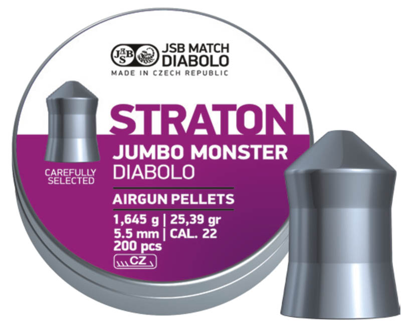 
Пули JSB STRATON JUMBO MONSTER DIABOLO 1,645g 5,51mm 200шт
			