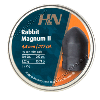 Пули H&N Rabbit Magnum 1,02g 4,50mm 200шт упаковка