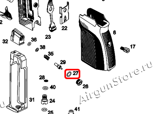 Кольцо уплотнения седла и рамы клапана MP-654К (кольцо 008-010-14-2-3), оригинал [29500], деталь увеличено