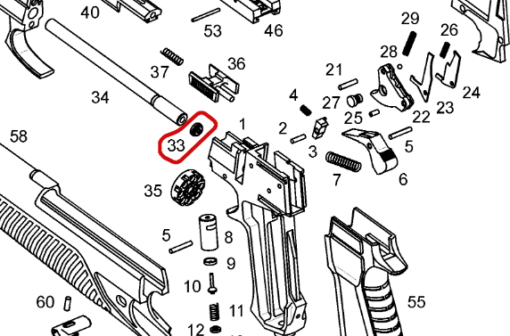 Прокладка ствола МР-651К (ЕИФЮ.754152.016), оригинал [29552], деталь увеличено