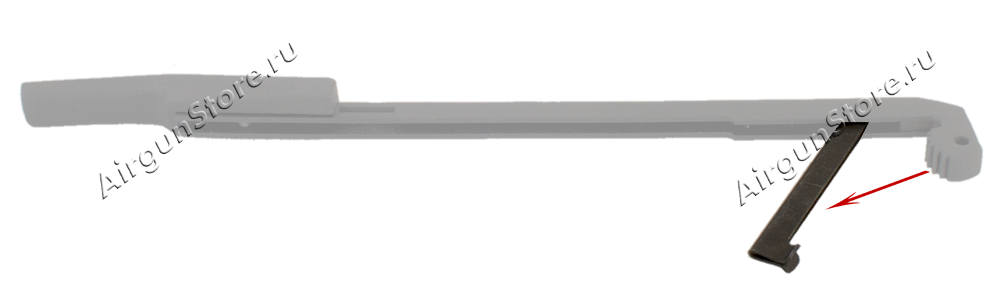 Пример установки тяги (шатуна) рычага взведения на пневматическую винтовку MP-60:
