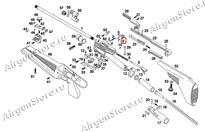 Взрыв-схема винтовки ИЖ-61