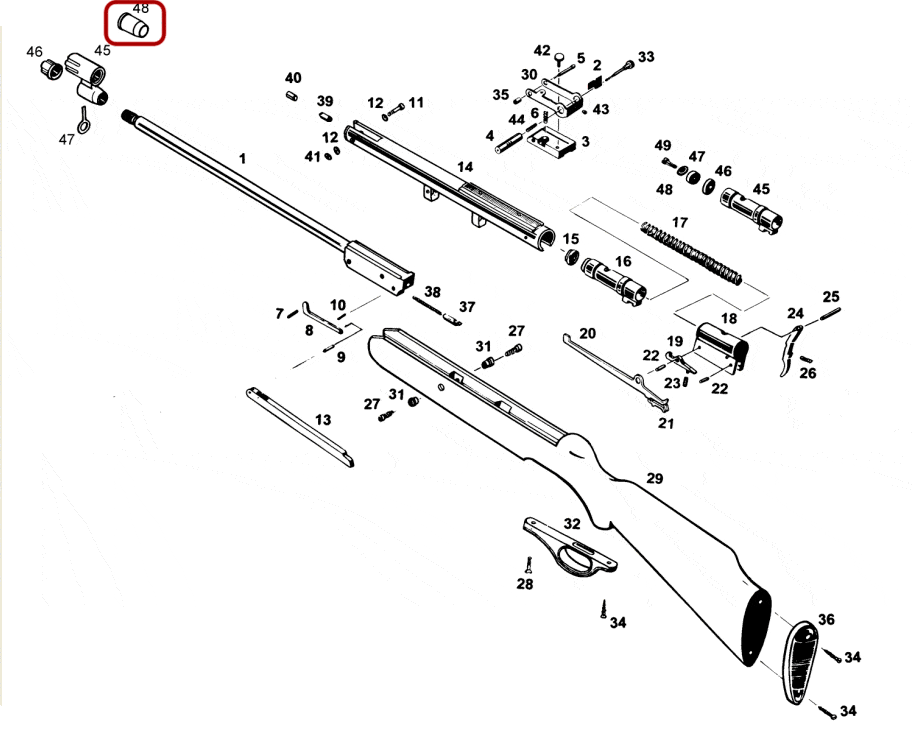 Взрыв-схема винтовки МР-512 - надульник 52521