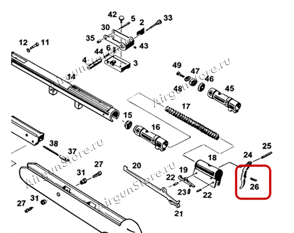 Взрыв-схема винтовки МР-512